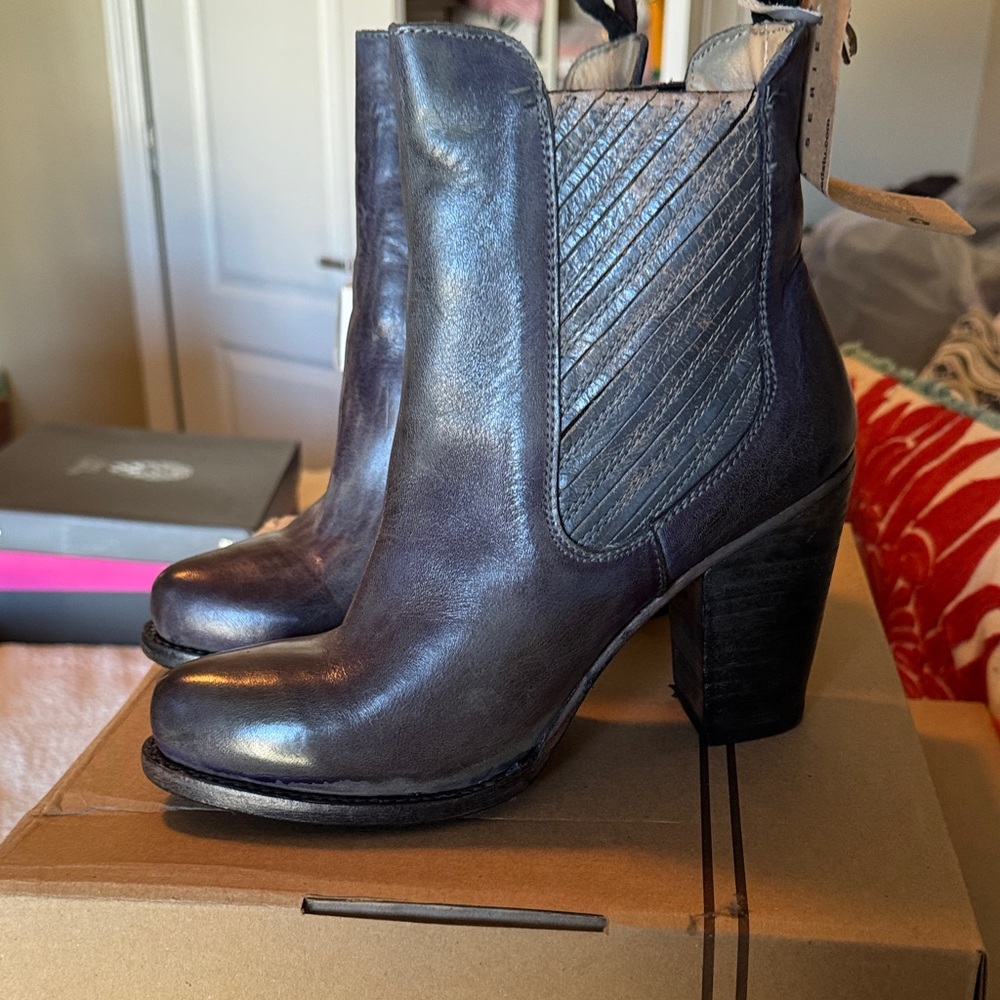 Bed Stu Dark Brown Leather Heeled Boots